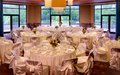 A banquet hall set up for a wedding reception at the Minnesota Zoo